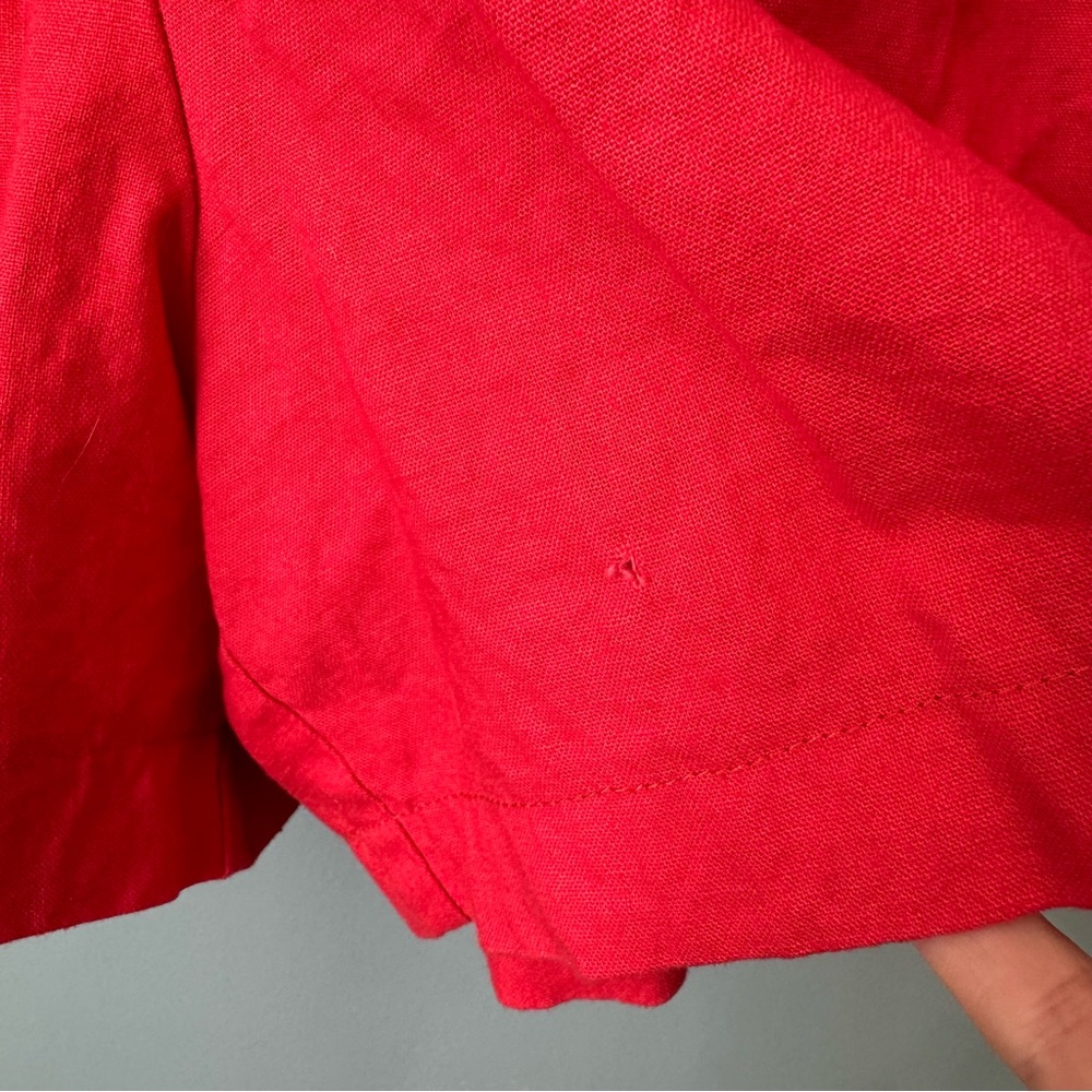 Boden Red Linen Cotton Blend 6” Shorts. FLAW. Women’s Size 16 - Picture 6 of 10